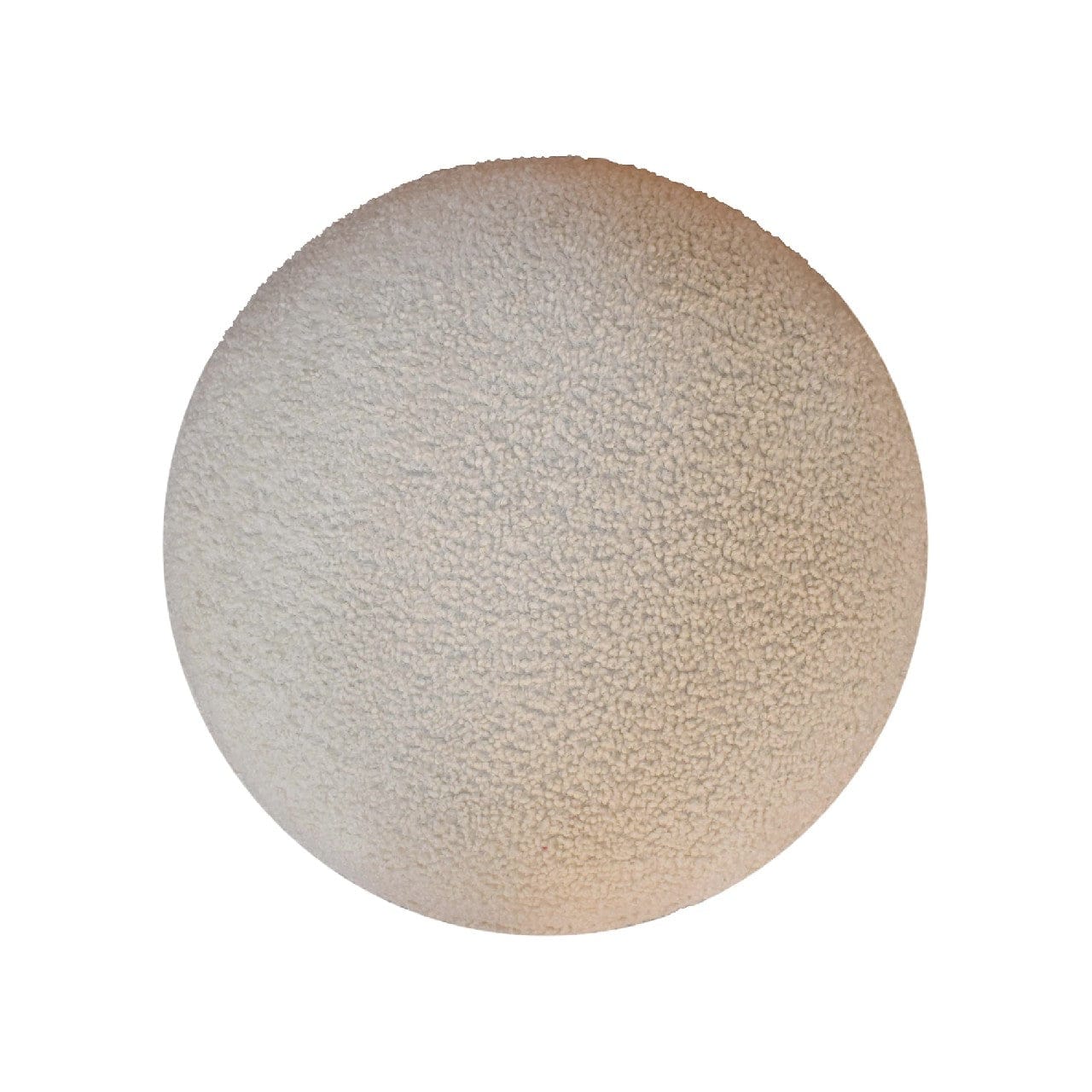 Handcrafted Cream Boucle Rounded Footstool - Solid Mango Wood Accent Stool for Living Room - product view 7 showing...