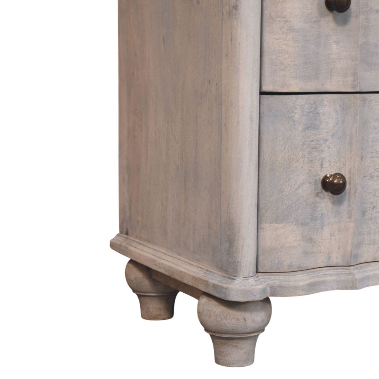 Handcrafted Curved Leg Dresser - Solid Mango Wood Storage Chest for Bedroom - product view 7 showing handcrafted solid...