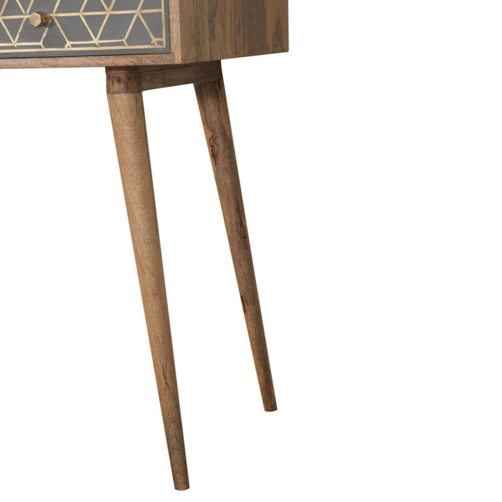 Handcrafted Dice Writing Desk - Solid Mango Wood Writing Table for Home Office - product view 7 showing handcrafted solid...