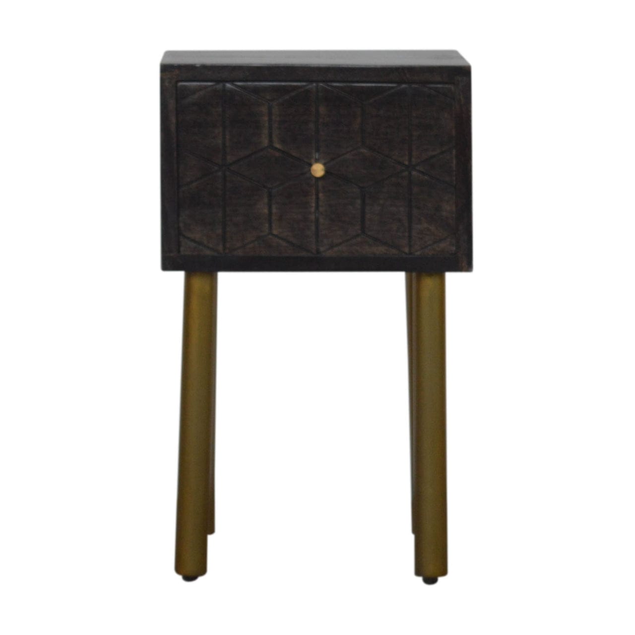 Handcrafted Doha Nightstand - Solid Mango Wood Bedside Table for Bedroom - main view showing handcrafted solid mango wood...