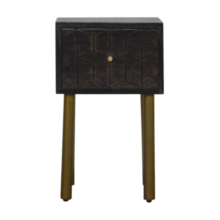 Handcrafted Doha Nightstand - Solid Mango Wood Bedside Table for Bedroom - main view showing handcrafted solid mango wood...