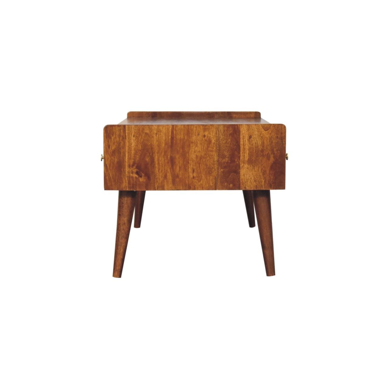 Handcrafted Elevated Chestnut Coffee Table - Solid Mango Wood Living Room Table - product view 9 showing handcrafted...