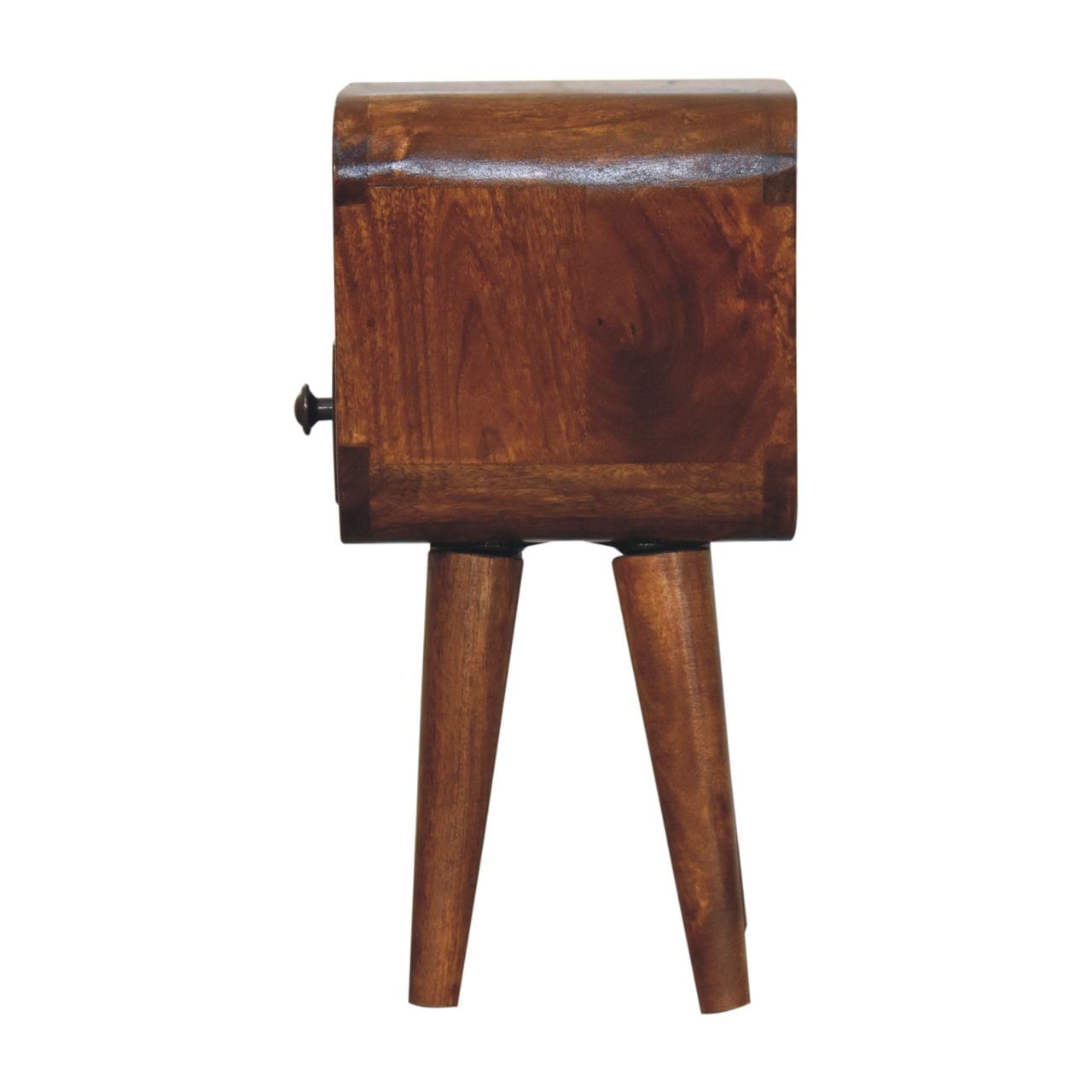 Handcrafted Extra Mini Chestnut Curve Open Slot Nightstand - Solid Mango Wood Bedside Table for Bedroom - product view 9...