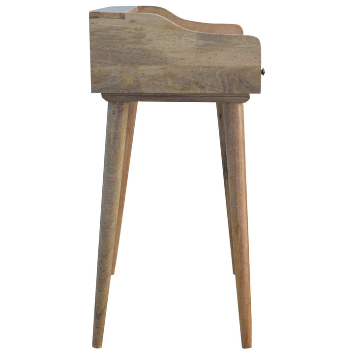 Handcrafted Gallery Back Shell Writing Desk - Solid Mango Wood Writing Table for Home Office - product view 7 showing...