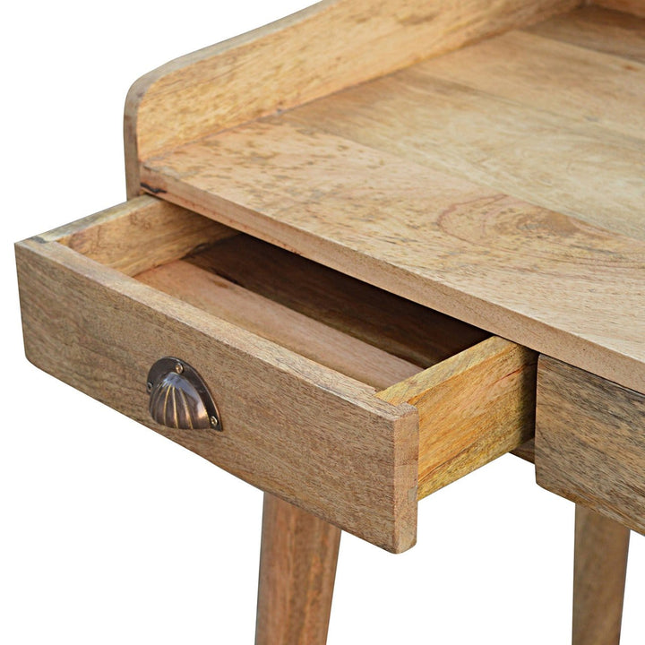 Handcrafted Gallery Back Shell Writing Desk - Solid Mango Wood Writing Table for Home Office - product view 4 showing...
