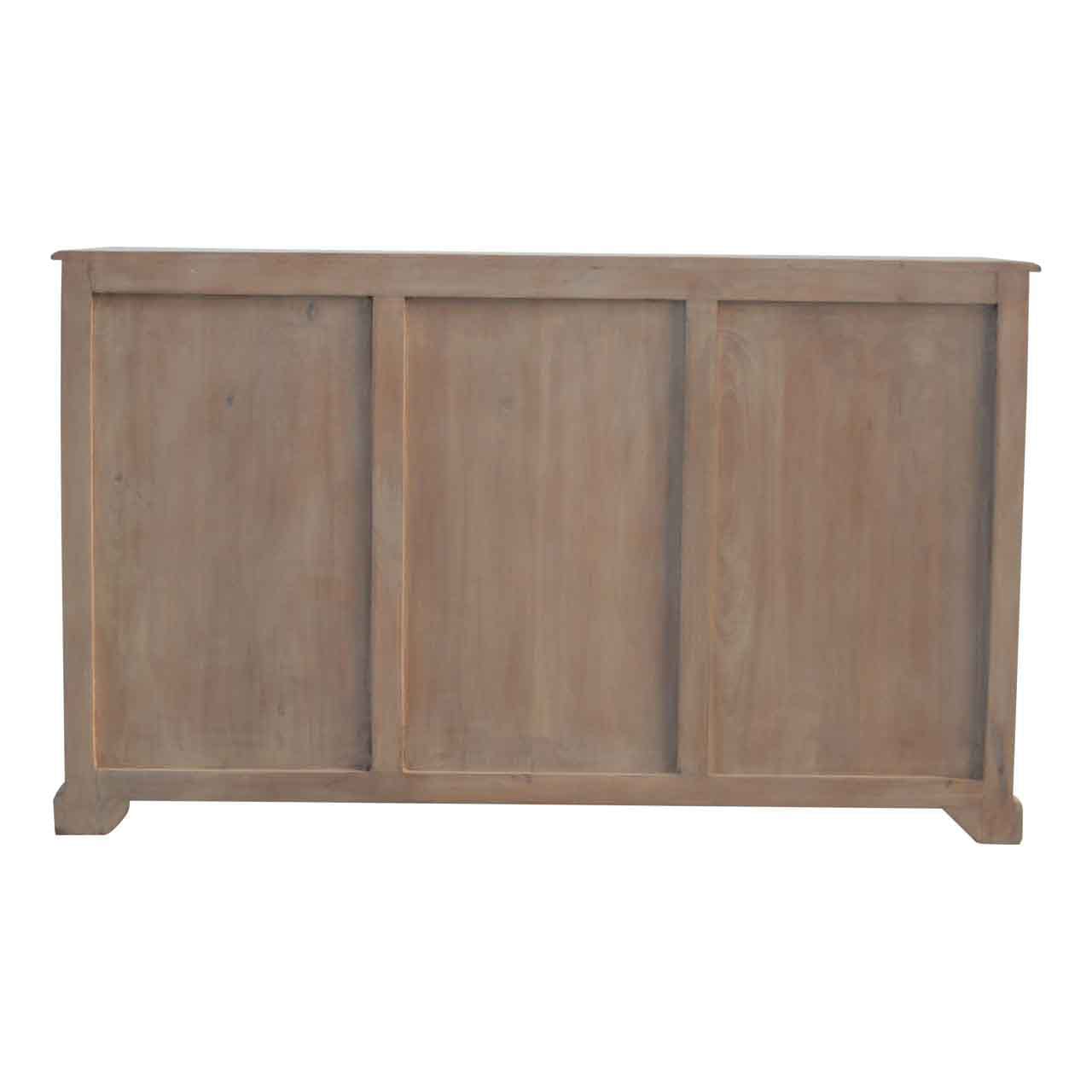 Handcrafted Glazed Carve TV Stand - Solid Mango Wood Entertainment Center for Living Room - product view 7 showing...