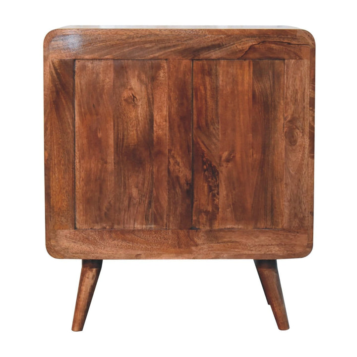 Handcrafted Honey Caramel T-bar Ridged Dresser - Solid Mango Wood Storage Chest for Bedroom - product view 9 showing...