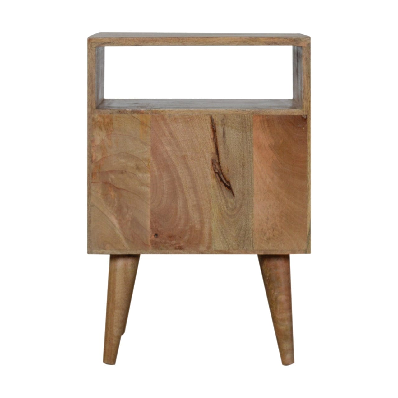 Handcrafted Honeycomb Open Slot Nightstand - Solid Mango Wood Bedside Table for Bedroom - product view 8 showing...