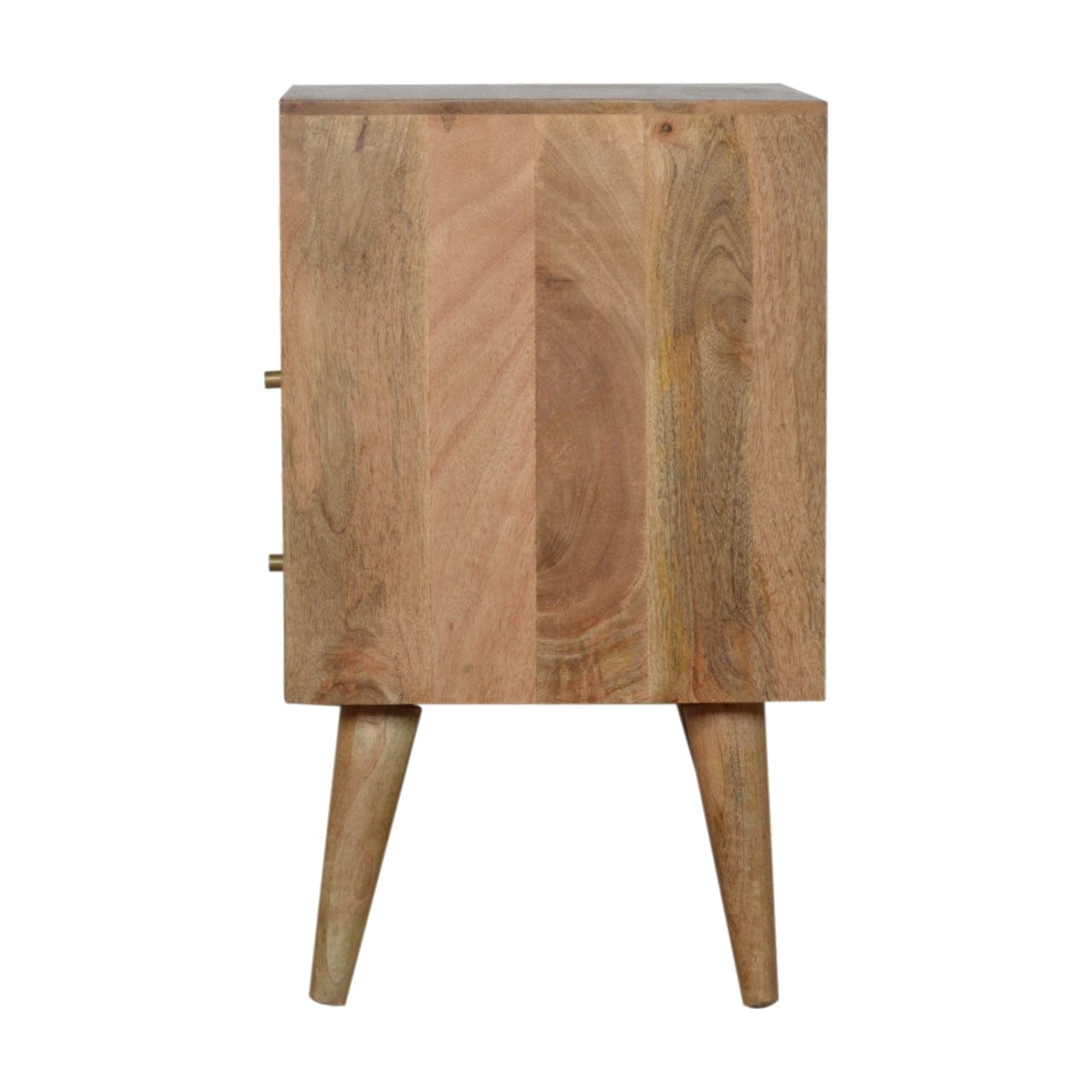 Handcrafted Honeycomb Open Slot Nightstand - Solid Mango Wood Bedside Table for Bedroom - product view 7 showing...