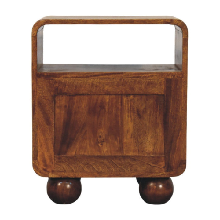 Handcrafted Larissa 2 Drawer Chestnut Nightstand - Solid Mango Wood Bedside Table for Bedroom - product view 8 showing...