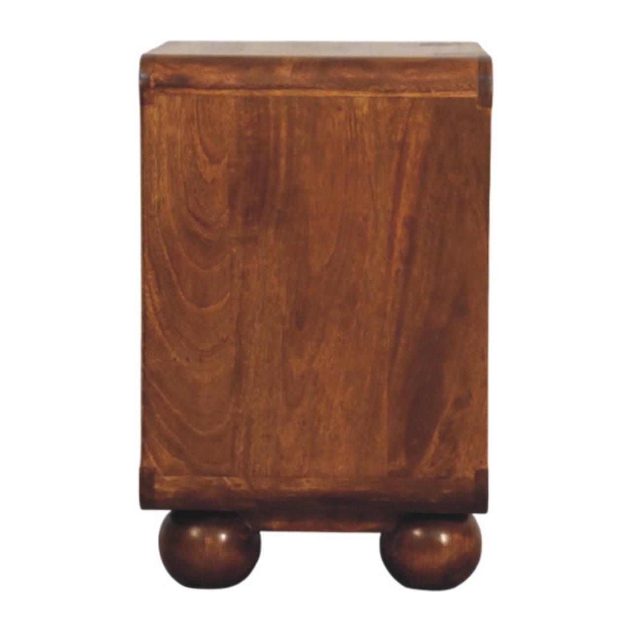 Handcrafted Larissa 2 Drawer Chestnut Nightstand - Solid Mango Wood Bedside Table for Bedroom - product view 6 showing...