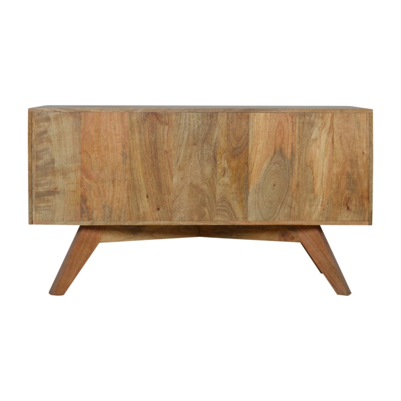 Handcrafted Line Grey Painted TV Stand - Solid Mango Wood Entertainment Center for Living Room - product view 8 showing...
