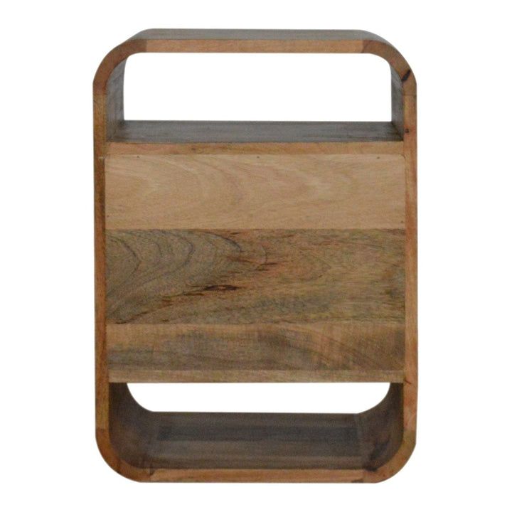 Handcrafted London Nightstand - Solid Mango Wood Bedside Table for Bedroom - product view 8 showing handcrafted solid...