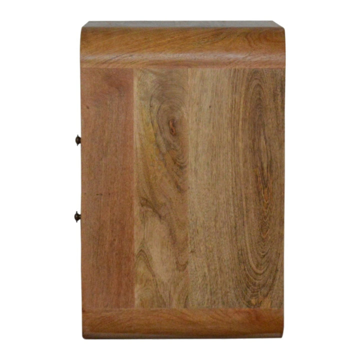 Handcrafted London Nightstand - Solid Mango Wood Bedside Table for Bedroom - product view 7 showing handcrafted solid...
