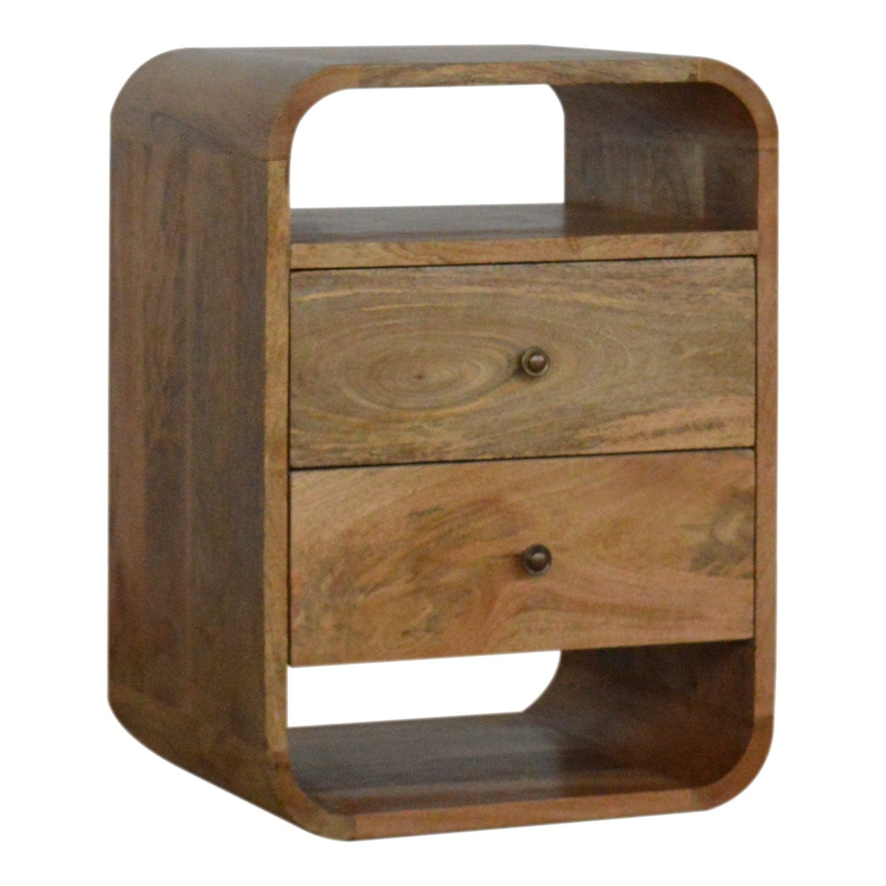 Handcrafted London Nightstand - Solid Mango Wood Bedside Table for Bedroom - main view showing handcrafted solid mango...