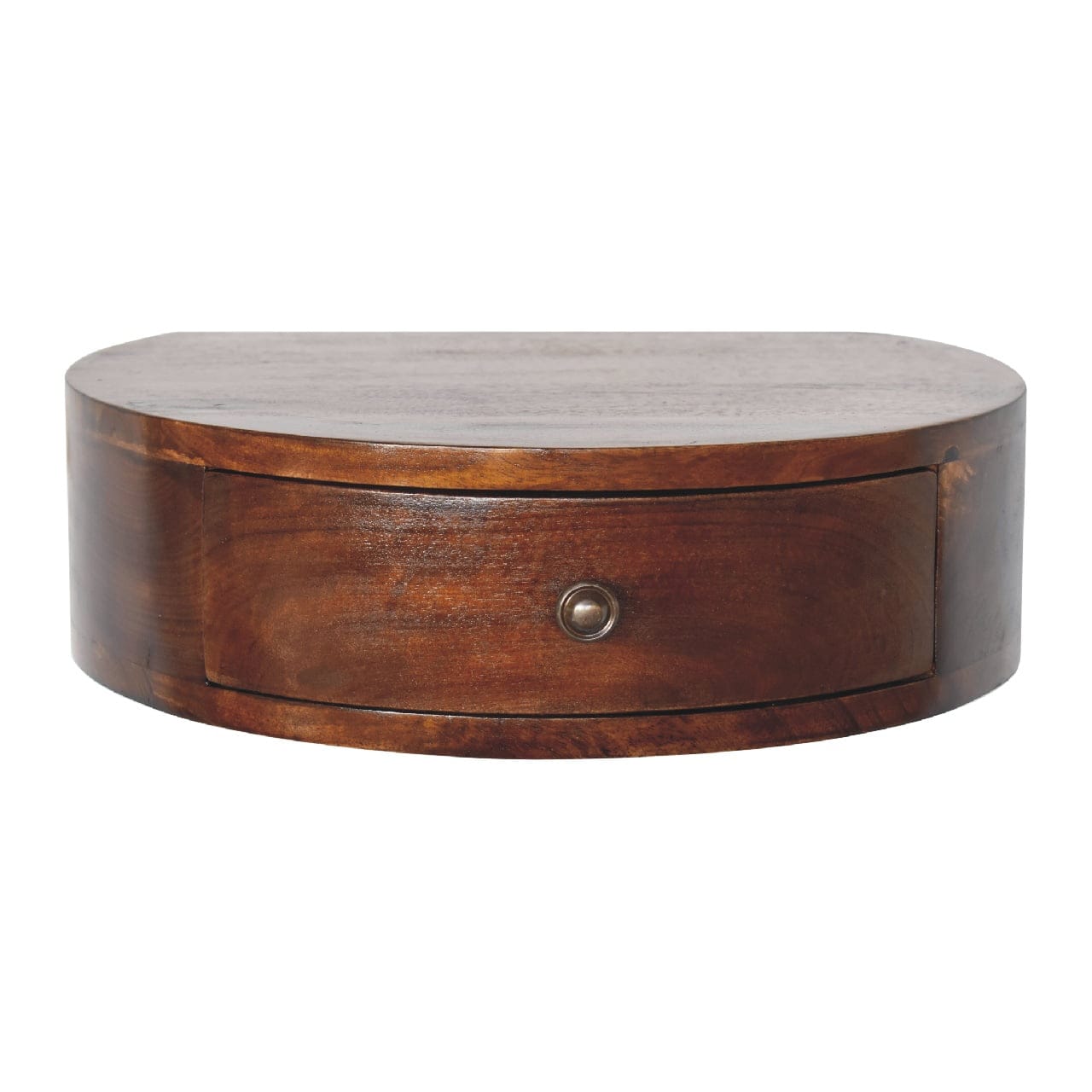 Handcrafted Lunar 1 Drawer Floating Nightstand - Solid Mango Wood Bedside Table for Bedroom - product view 2 showing...