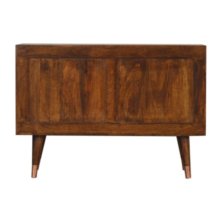 Handcrafted Manila Copper Sideboard - Solid Mango Wood Buffet Cabinet for Dining Room - product view 7 showing...