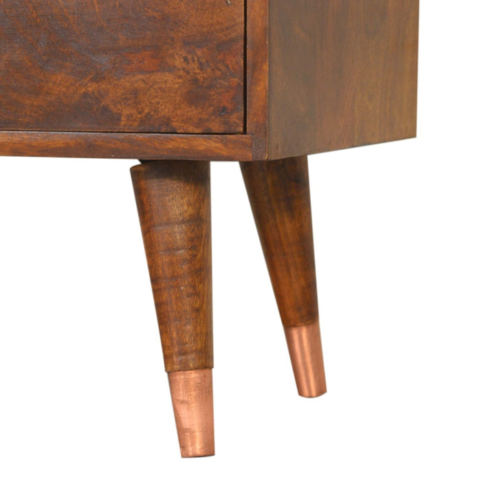 Handcrafted Manila Copper Sideboard - Solid Mango Wood Buffet Cabinet for Dining Room - product view 5 showing...