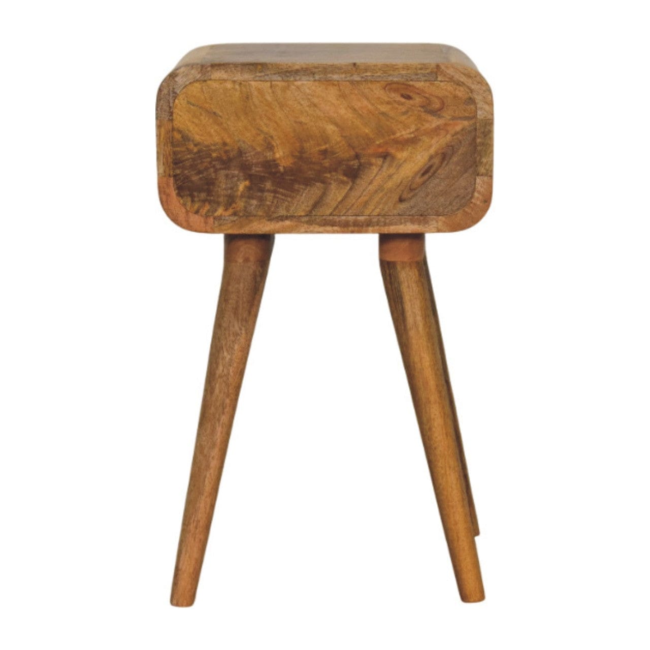 Handcrafted Mini Oak-ish Nightstand - Solid Mango Wood Bedside Table for Bedroom - product view 9 showing handcrafted...