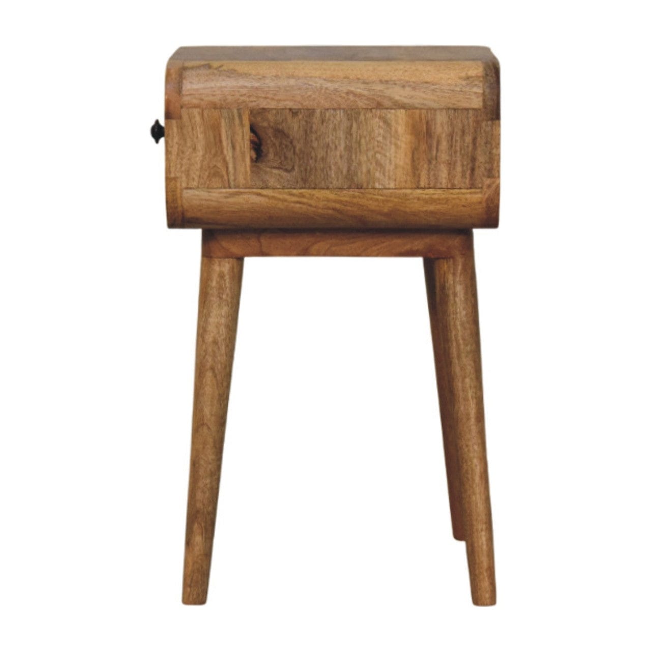 Handcrafted Mini Oak-ish Nightstand - Solid Mango Wood Bedside Table for Bedroom - product view 8 showing handcrafted...