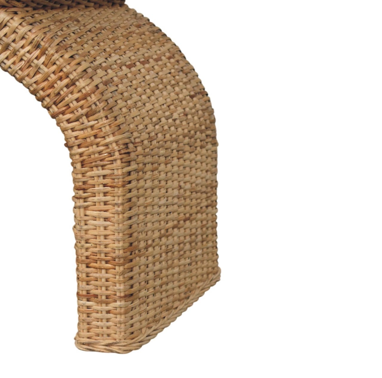 Handcrafted Rattan Weave Boucle Bench - Solid Mango Wood Seating Furniture for Entryway - product view 9 showing...