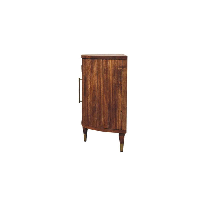 Handcrafted Ravello Curved 4-Door Sideboard - Solid Mango Wood Buffet Cabinet for Dining Room - product view 8 showing...