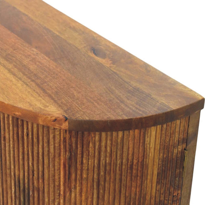 Handcrafted Ravello Curved 4-Door Sideboard - Solid Mango Wood Buffet Cabinet for Dining Room - product view 5 showing...