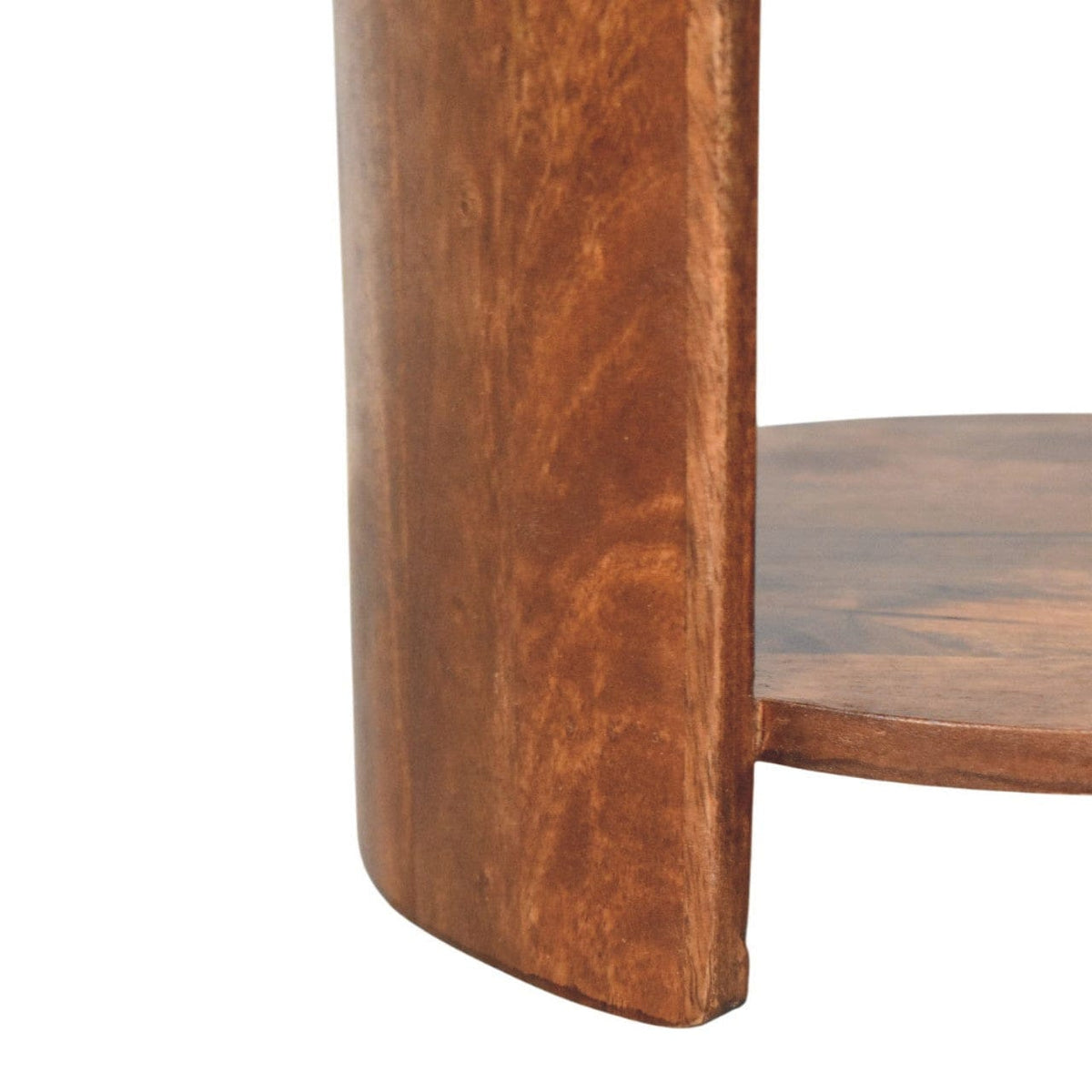 Handcrafted Savoy Leather Stool - Solid Mango Wood Accent Seating - product view 6 showing handcrafted solid mango wood stool