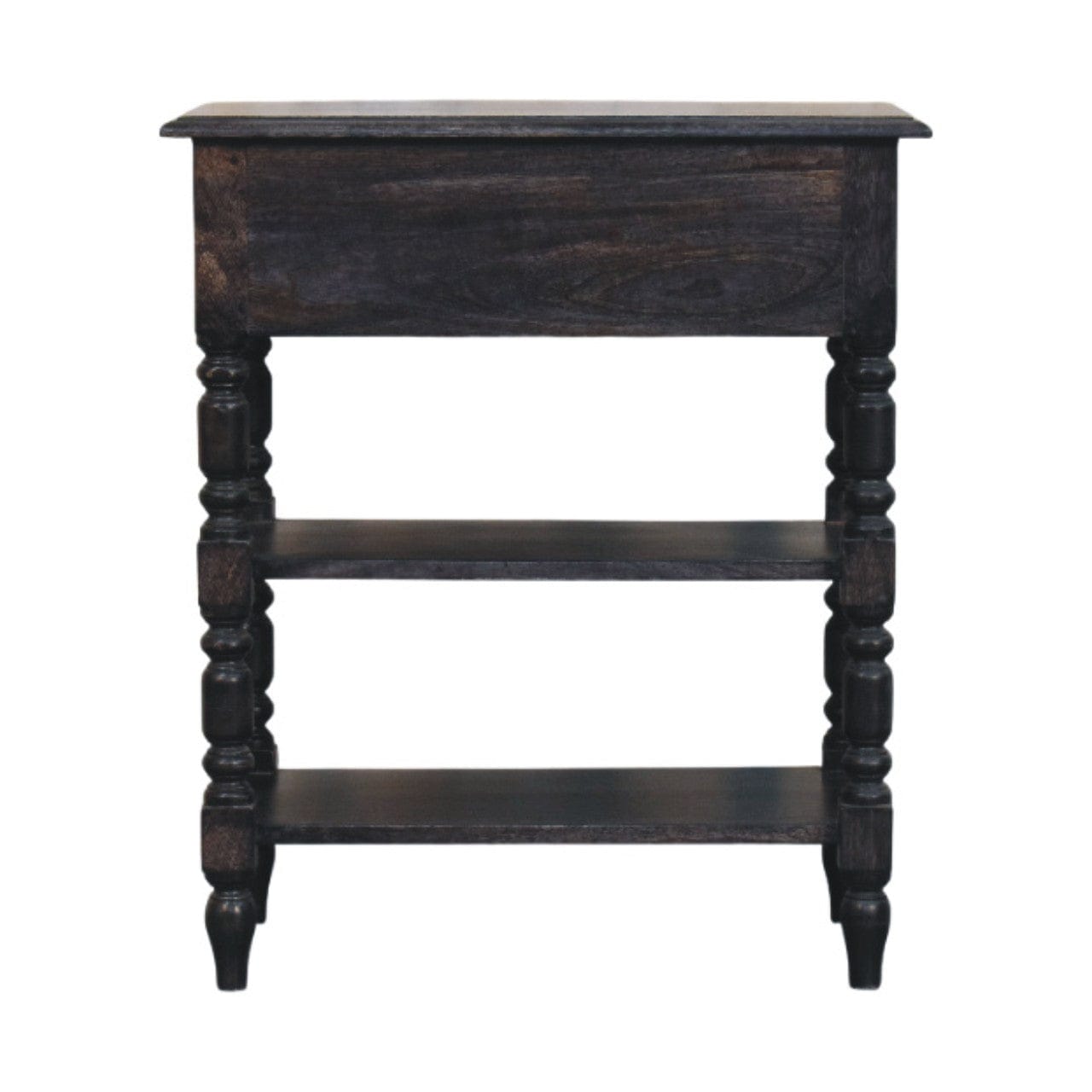 Heritage Turned-Leg End Table - Solid Mango Wood Side Table for Living Room - product view 9 showing handcrafted solid...