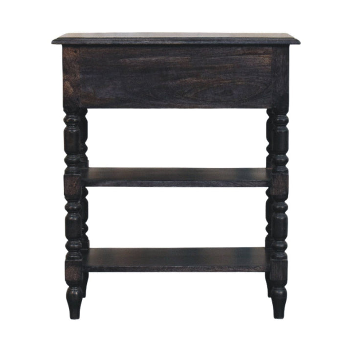 Heritage Turned-Leg End Table - Solid Mango Wood Side Table for Living Room - product view 9 showing handcrafted solid...