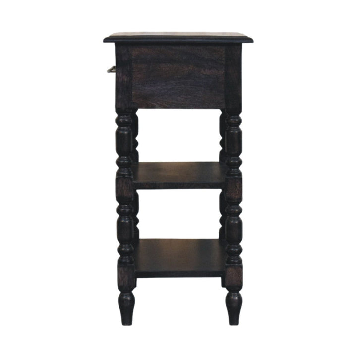 Heritage Turned-Leg End Table - Solid Mango Wood Side Table for Living Room - product view 8 showing handcrafted solid...