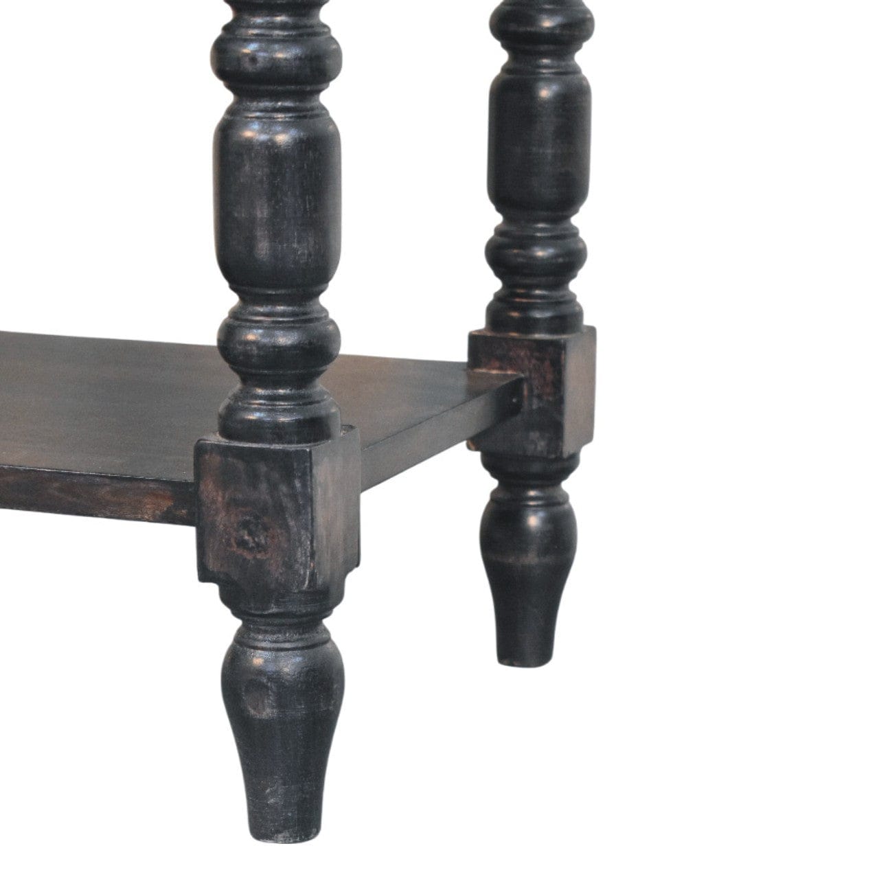 Heritage Turned-Leg End Table - Solid Mango Wood Side Table for Living Room - product view 7 showing handcrafted solid...