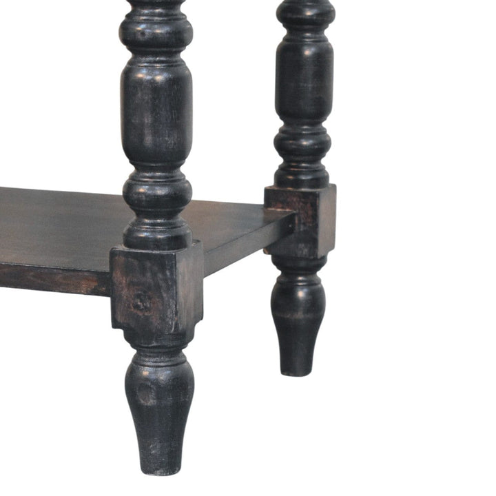 Heritage Turned-Leg End Table - Solid Mango Wood Side Table for Living Room - product view 7 showing handcrafted solid...