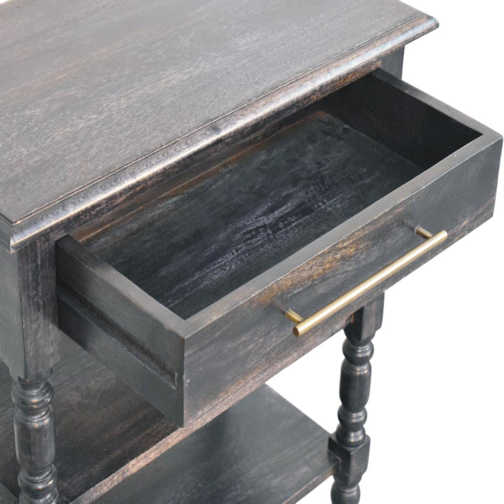 Heritage Turned-Leg End Table - Solid Mango Wood Side Table for Living Room - product view 6 showing handcrafted solid...