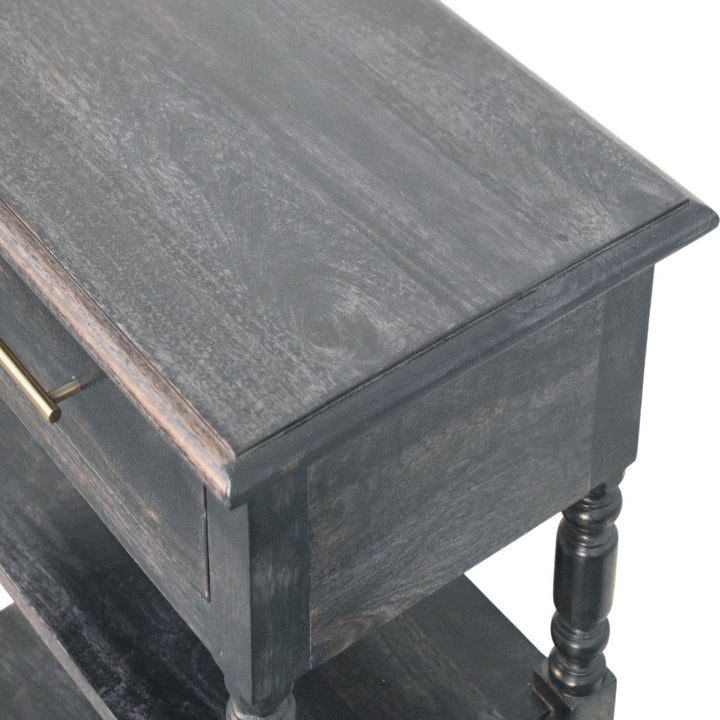 Heritage Turned-Leg End Table - Solid Mango Wood Side Table for Living Room - product view 5 showing handcrafted solid...