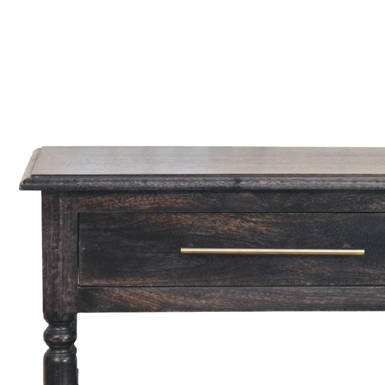 Heritage Turned-Leg End Table - Solid Mango Wood Side Table for Living Room - product view 4 showing handcrafted solid...