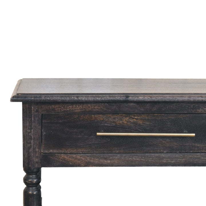Heritage Turned-Leg End Table - Solid Mango Wood Side Table for Living Room - product view 4 showing handcrafted solid...