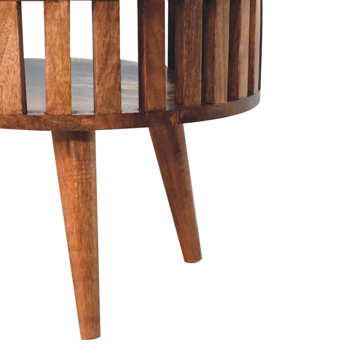 Honey Caramel Ariella Coffee Table - Solid Mango Wood Center Table for Living Room - product view 6 showing handcrafted...