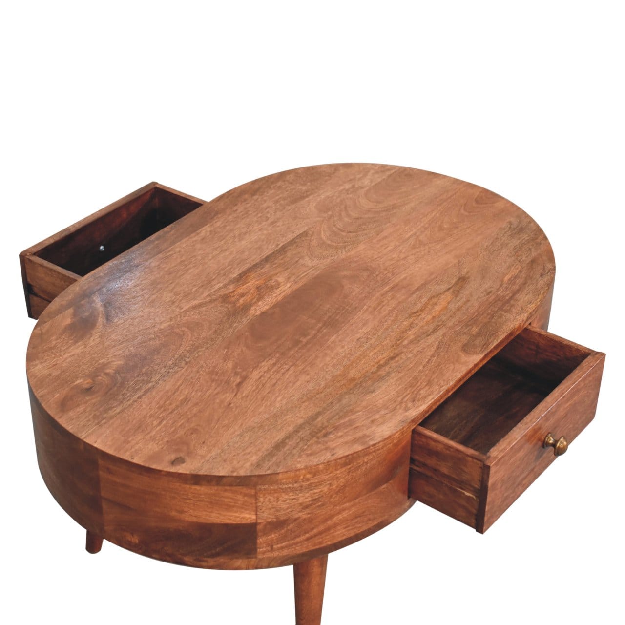 Honey Caramel Coffee Table - Solid Mango Wood Center Table for Living Room - product view 9 showing handcrafted solid...