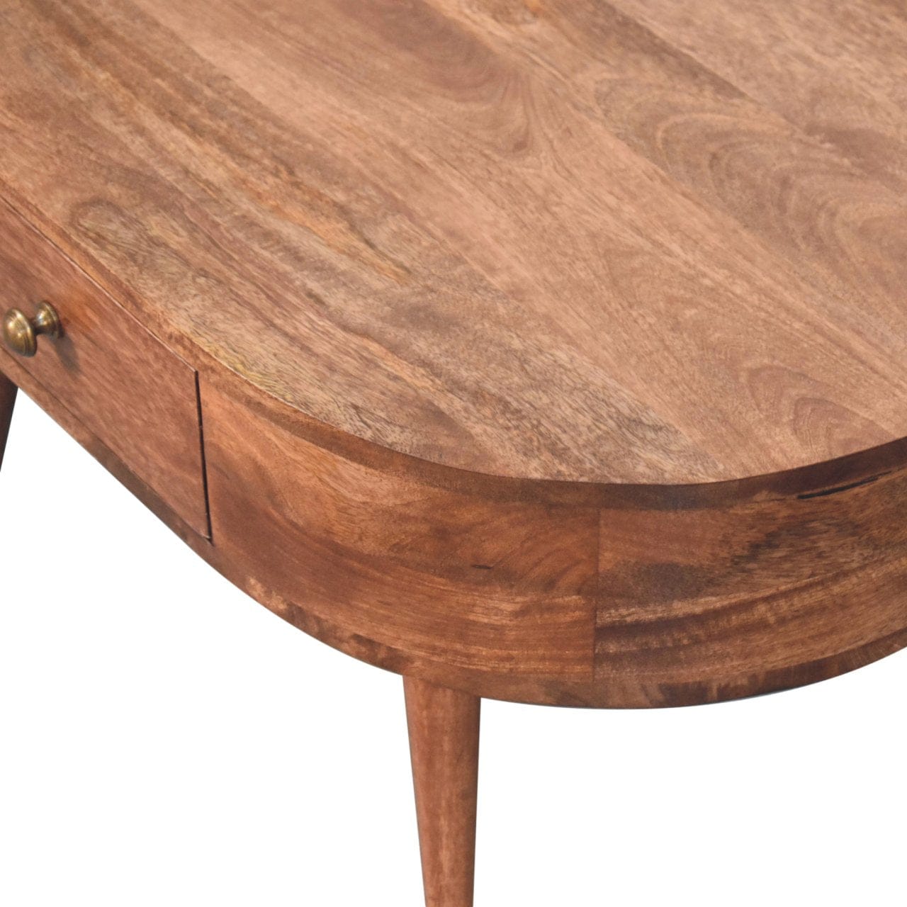 Honey Caramel Coffee Table - Solid Mango Wood Center Table for Living Room - product view 6 showing handcrafted solid...