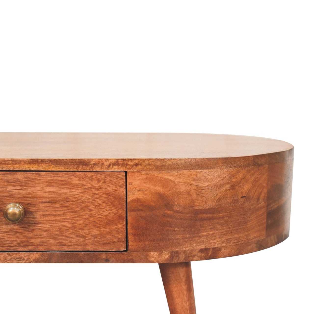 Honey Caramel Coffee Table - Solid Mango Wood Center Table for Living Room - product view 4 showing handcrafted solid...