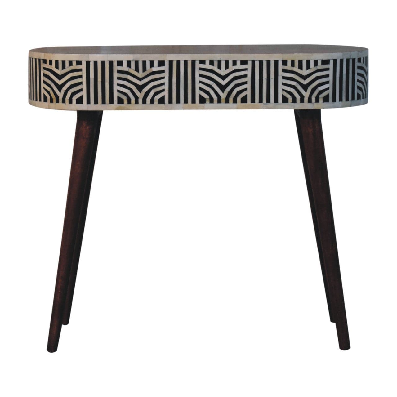 Honey Caramel Edessa Bone Inlay Console Table - Solid Mango Wood Hallway Table for Entryway - product view 9 showing...