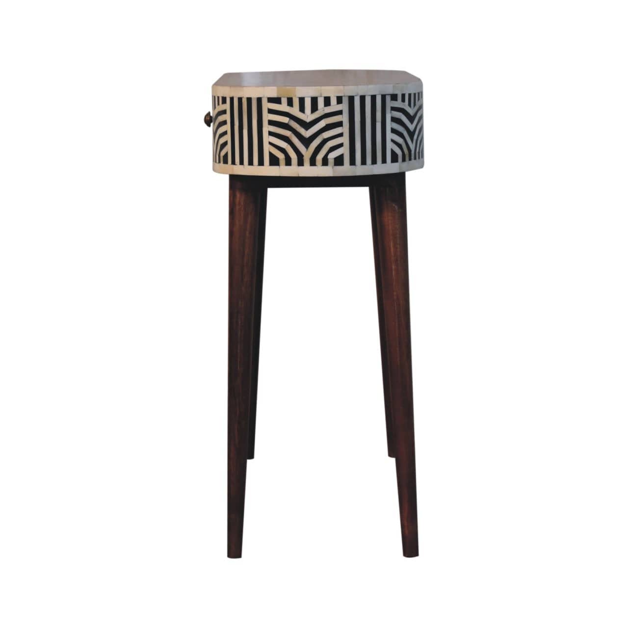 Honey Caramel Edessa Bone Inlay Console Table - Solid Mango Wood Hallway Table for Entryway - product view 8 showing...