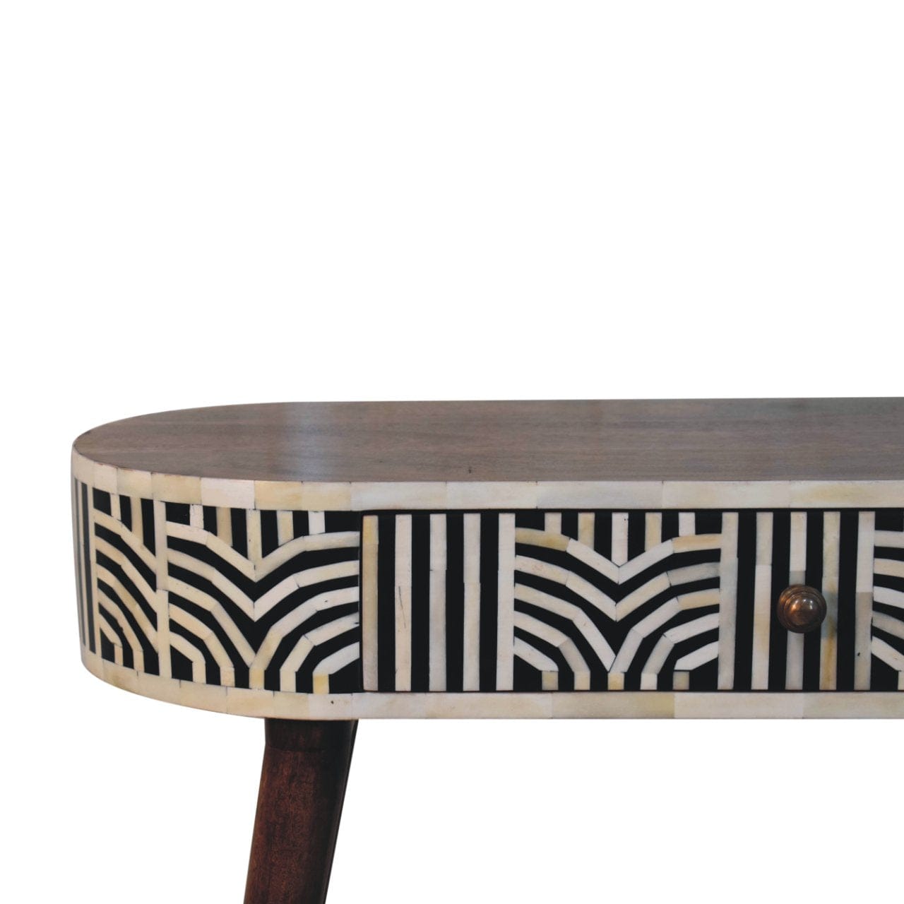 Honey Caramel Edessa Bone Inlay Console Table - Solid Mango Wood Hallway Table for Entryway - product view 4 showing...