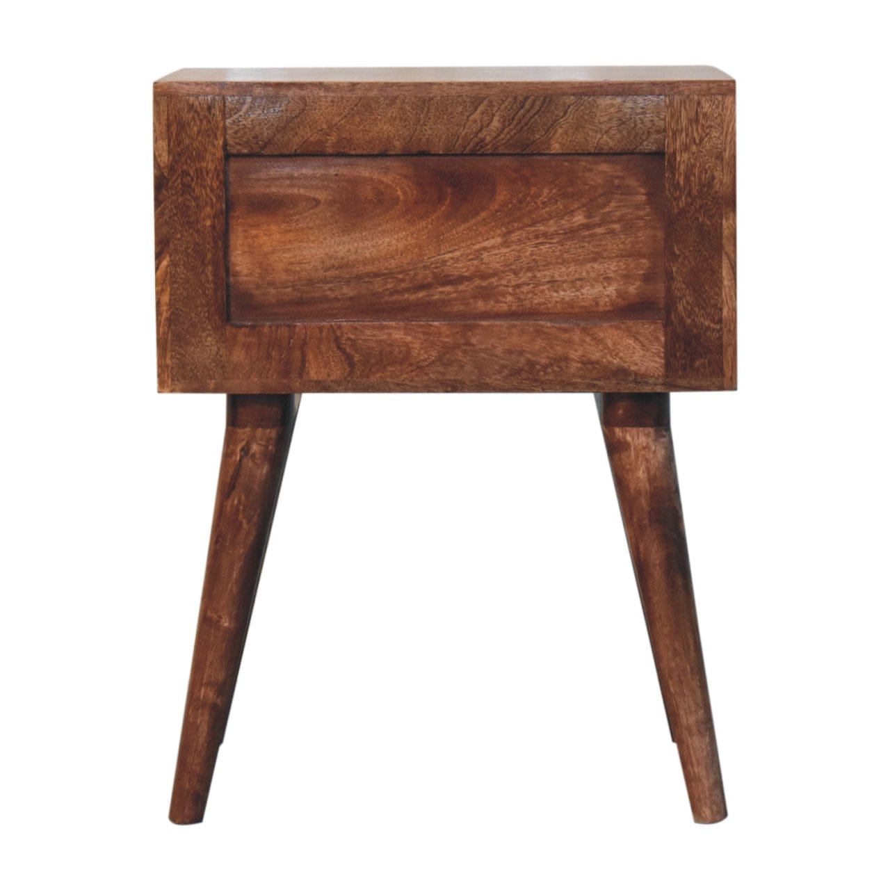 Honey Caramel Edessa Bone Inlay Nightstand - Solid Mango Wood Bedside Table for Bedroom - product view 10 showing...