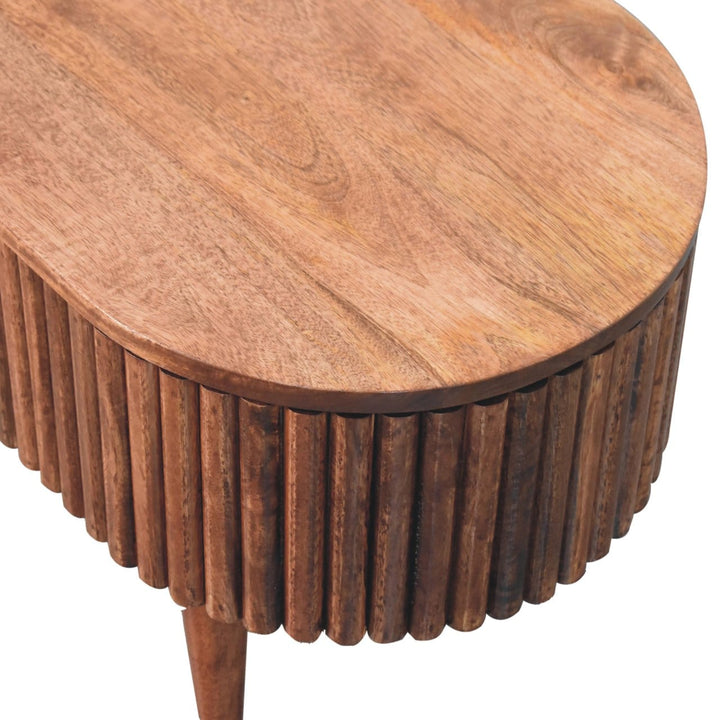 Honey Caramel Mokka Coffee Table - Solid Mango Wood Center Table for Living Room - product view 6 showing handcrafted...