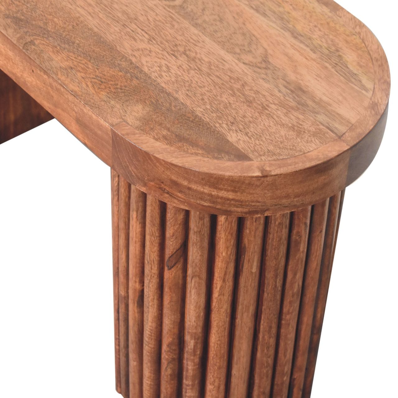 Honey Caramel Serenity Coffee Table - Solid Mango Wood Center Table for Living Room - product view 5 showing handcrafted...
