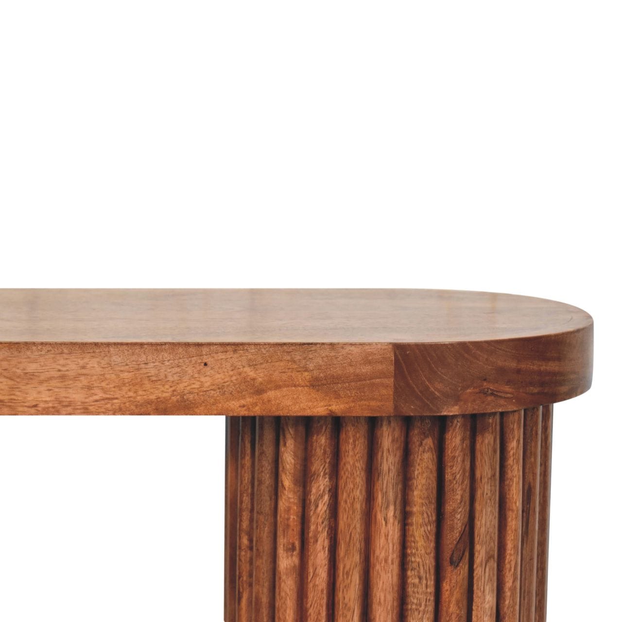 Honey Caramel Serenity Coffee Table - Solid Mango Wood Center Table for Living Room - product view 4 showing handcrafted...