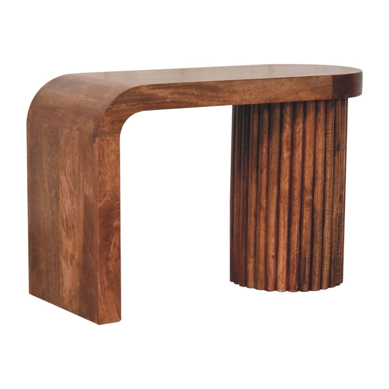 Honey Caramel Serenity Coffee Table - Solid Mango Wood Center Table for Living Room - product view 3 showing handcrafted...