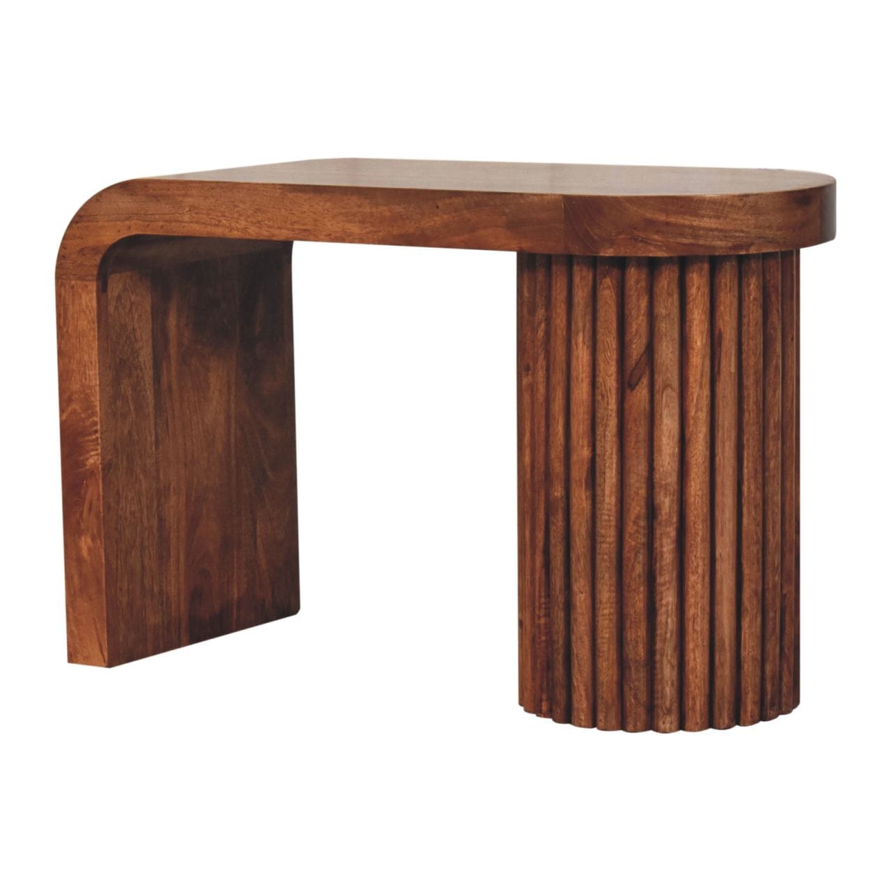 Honey Caramel Serenity Coffee Table - Solid Mango Wood Center Table for Living Room - product view 2 showing handcrafted...